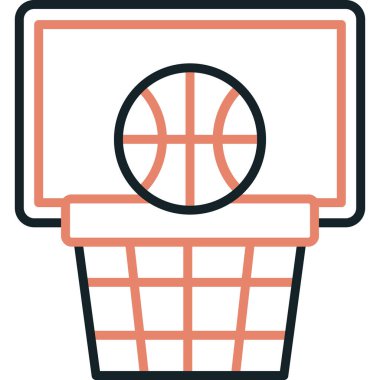 Basketbol sepeti simgesi, vektör illüstrasyonu