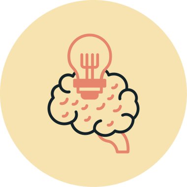 beyin ikonu vektör illüstrasyonu