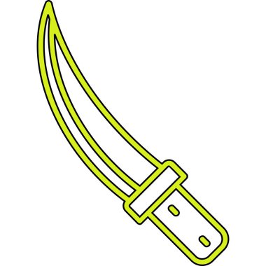 Yeşil karikatür bıçağının vektör çizimi