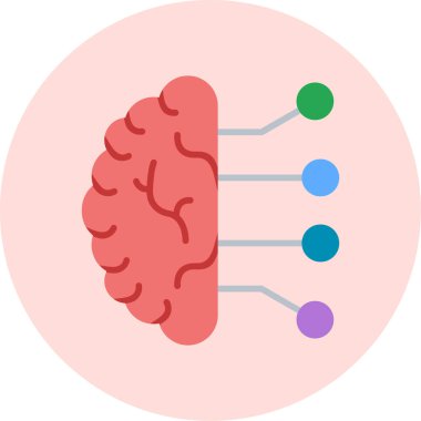 Beyin fikri simgesi düz stil