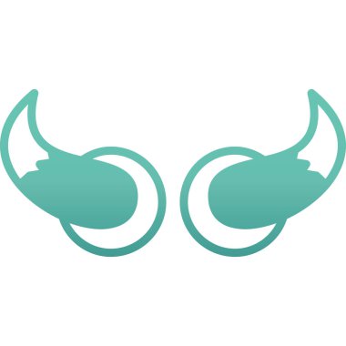 Boynuzlu bir maskenin vektör çizimi