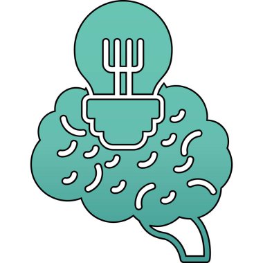 Beyin simgesi, karikatür tarzı