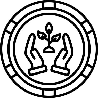 Bir bitki simgesinin vektör illüstrasyonu