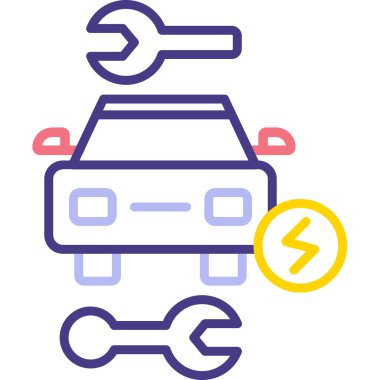 Otomobil tamir simgesi ana hat biçiminde