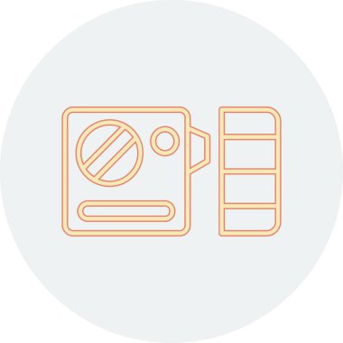 Modern b 'nin vektör çizimi fırın simgesinden yoksun