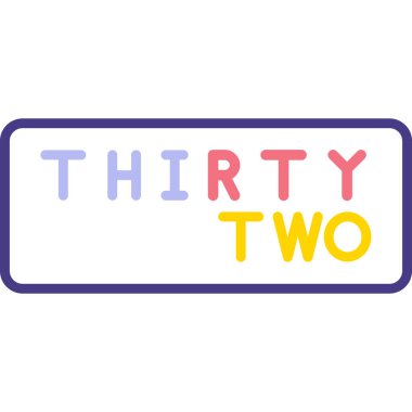 İki numara. Çocuklar için renk tasarımı, vektör illüstrasyonu