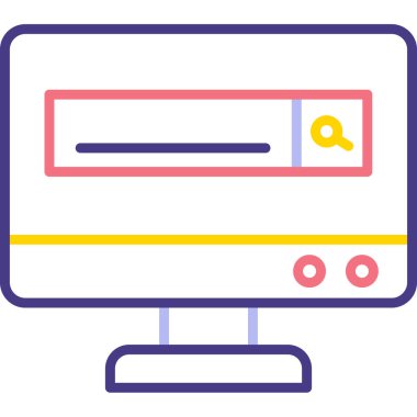 Bilgisayar. Web simgesi basit illüstrasyon