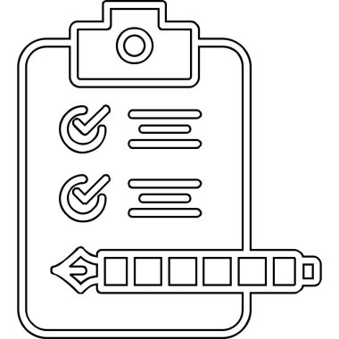Kontrol listesi simgesi, vektör illüstrasyonu
