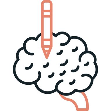 Beyin. Web simgesi basit tasarım