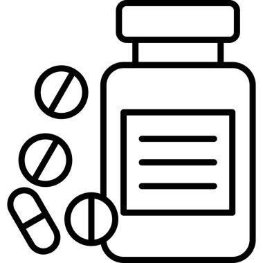 Uyuşturucu tedavi ikonu ana hatlarıyla