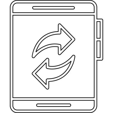 ok simgesine sahip izole akıllı telefon