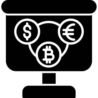 Döviz değişim simgesi - ana hatlar biçiminde