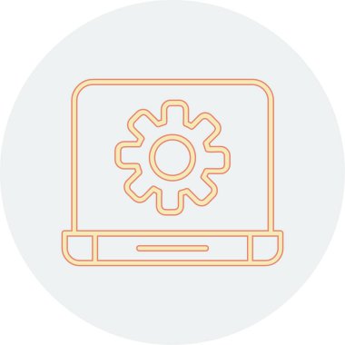 Dizüstü bilgisayar simgesi vektör çizimi