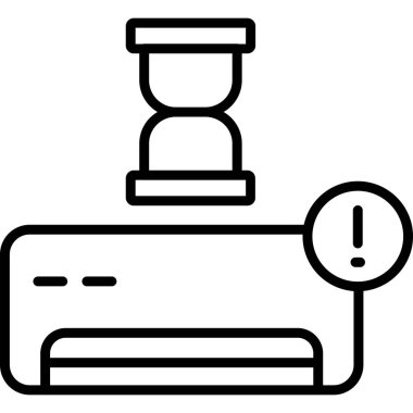 Bir fincan ile bir saatin vektör illüstrasyonu