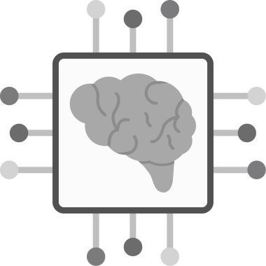 Beyin ve devre kartı vektör simgesi