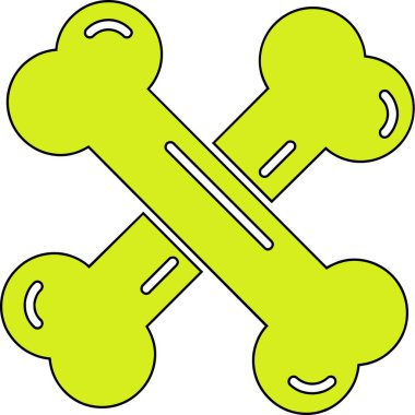 bir köpek kemiğinin renk vektör çizimi