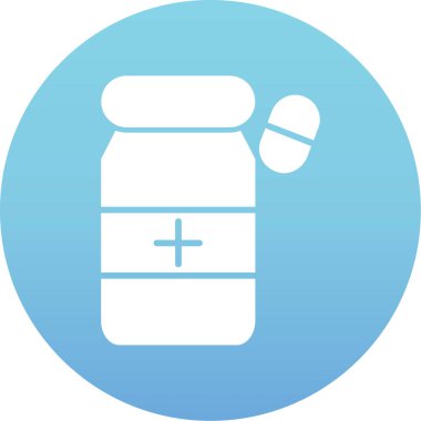 İlaç şişesi yuvarlanmış simge