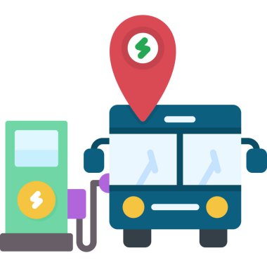 Pin işaretli elektrikli araba.