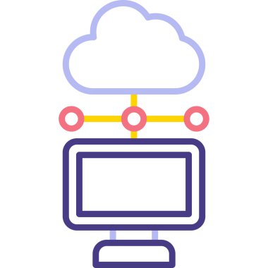 Bulut ağı. Web simgesi basit illüstrasyon