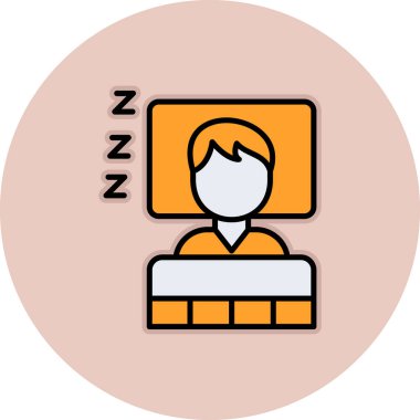 Uyuyordum. Web simgesi basit illüstrasyon