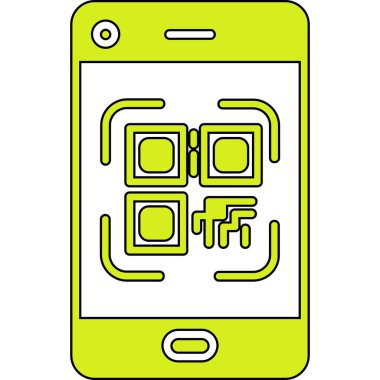 qr kodlu akıllı telefon ve cep telefonu vektör çizimi tasarımı