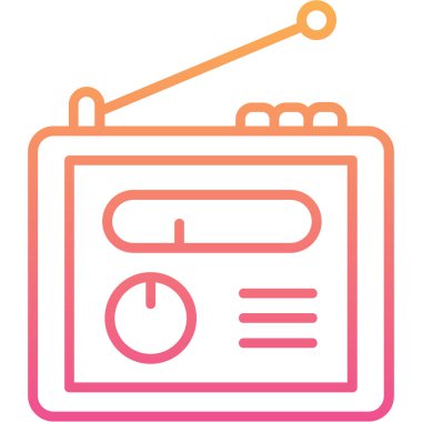 Radyo. Web simgesi basit illüstrasyon