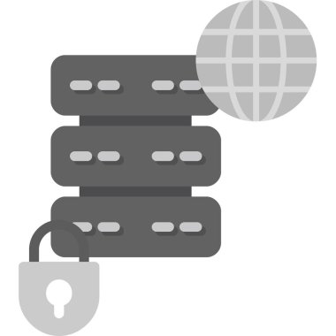 Sunucu veri merkezi simgesi. Beyaz arkaplanda izole edilmiş web tasarımı için veritabanı merkezi vektör simgesinin basit çizimi