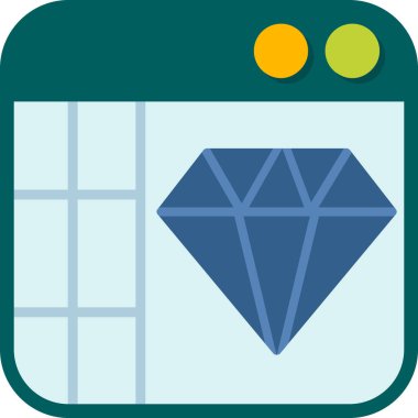 Elmas simgesi, vektör illüstrasyonu