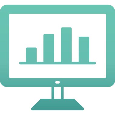 bilgisayar monitörü ikon vektör illüstrasyonu