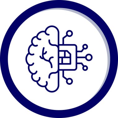 Yapay zeka ikonu. Basit tasarım