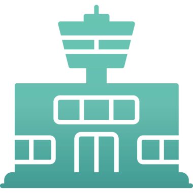 Havaalanı kulesi. Web simgesi basit illüstrasyon