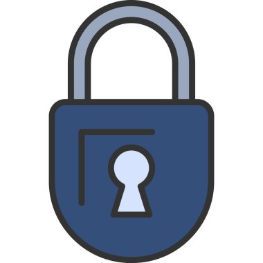 Asma kilit. Web simgesi basit illüstrasyon