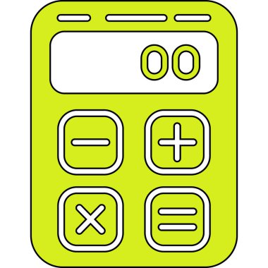 Hesap makinesi simgesi. Web için hesap makinesi vektör simgelerinin özet çizimi