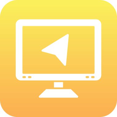 Beyaz ve sarı bir ikonun vektör illüstrasyonu