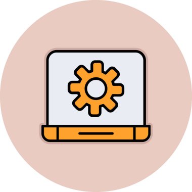 Bilgisayar. Web simgesi basit illüstrasyon