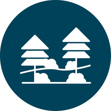 Orman. Web simgesi basit illüstrasyon