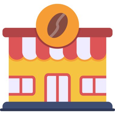 Kahve Dükkanı web simgesi, vektör illüstrasyonu