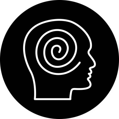 Kafa siluetinin içinde soyut spiral tasarım