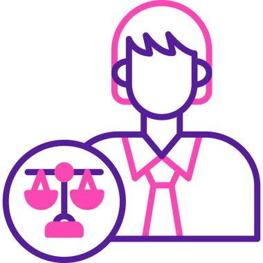 Kanun simgesi. Web için adalet vektör simgesinin özet çizimi