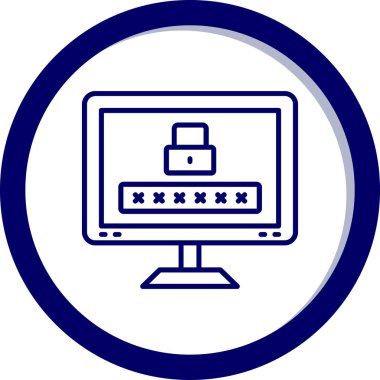 Bilgisayar monitörü. Basit vektör illüstrasyonu