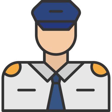 Memur düz vektör simgesi