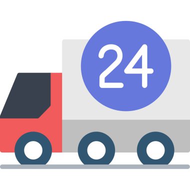 dağıtım kamyonu simgesi, vektör illüstrasyonu