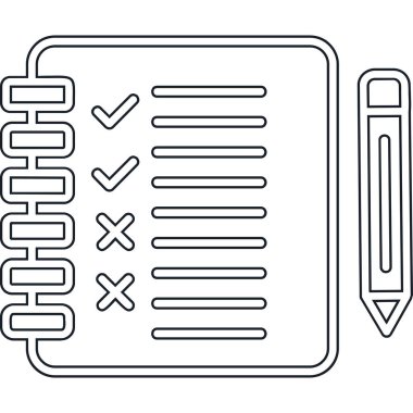 Not defteri simgesi, vektör illüstrasyonu