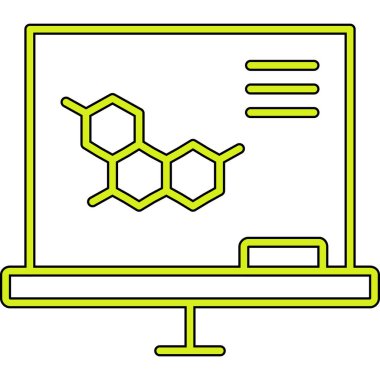 bir molekül simgesi ile bilgisayar ekranı