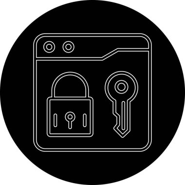 anahtar vektör simgesi. biçim düz yuvarlak sembol, siyah renk, yuvarlak açılar, beyaz arkaplan.