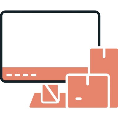 Bilgisayar. Web simgesi basit illüstrasyon