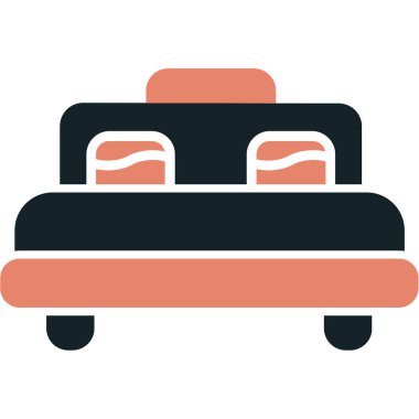 Yatağa. Web simgesi basit illüstrasyon