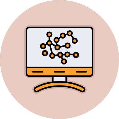 ağ simgesi, vektör illüstrasyon tasarımı ile bilgisayar monitörü