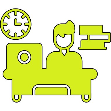 Hasta odası renk ikonu vektör illüstrasyonu