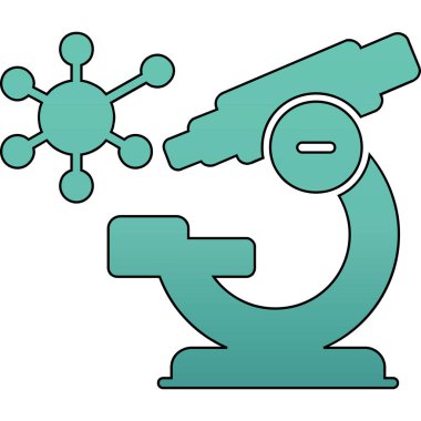 Mikroskop simgesi. Web için mikroskop vektör simgelerinin özet çizimi